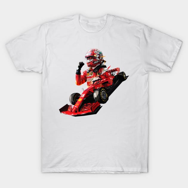 Charles Leclerc Low Poly Art T-Shirt by pxl_g